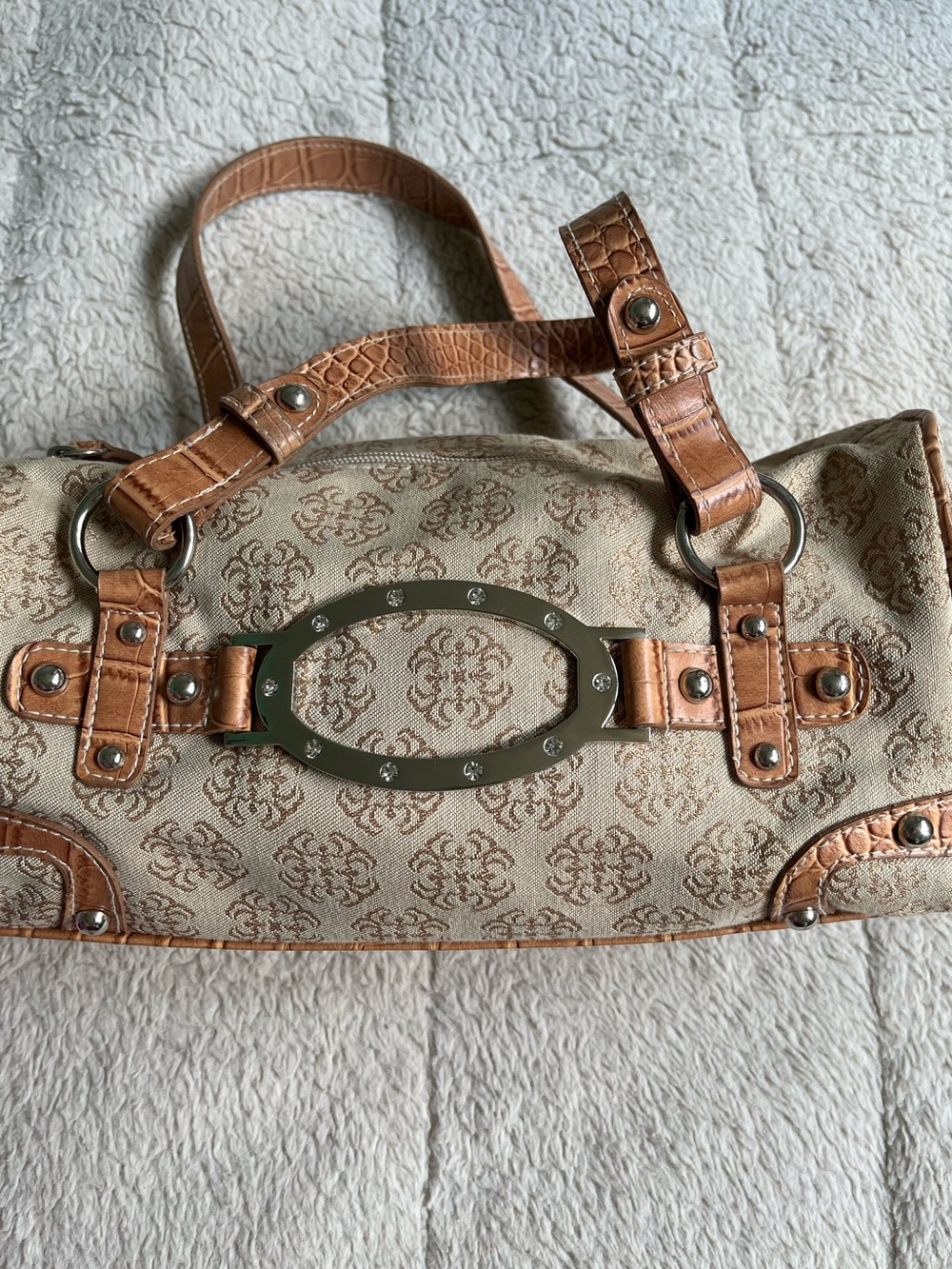 Y2K Vintage WHATEVER Baguette Bag with Sparkling Silver Hardware & Rhinestones - Picture 3 of 12
